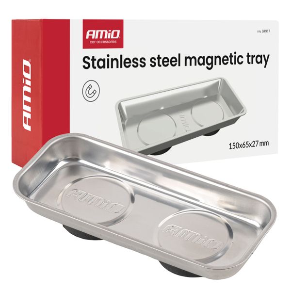 Magnetická miska z nehrdzavejúcej ocele 150x65x27mm AMIO-04917