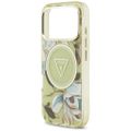 Guess IML Glitter Flowers Triangle MagSafe puzdro na iPhone 17 Pro Max zelené