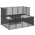 vidaXL Klietka pre malé zvieratá čierna 143x107x93 cm PP a oceľ