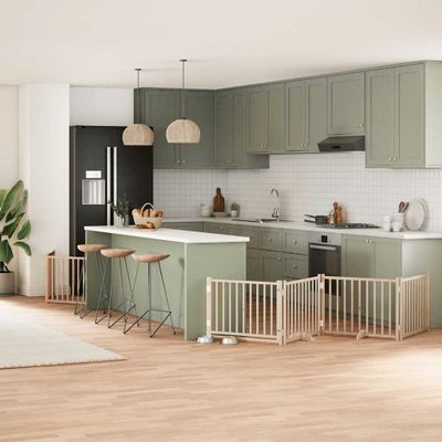 vidaXL Brána pre psa s dverami sklad. 12 panelov 960 cm topoľové drevo
