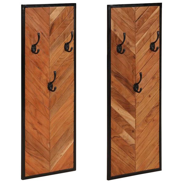 vidaXL Vešiaky na kabáty 2 ks 35x1x90 cm Masívna akácia