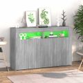 vidaXL Komoda s LED svetlami, sivá sonoma 115,5x30x75 cm