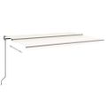 vidaXL Automatická markíza, LED a senzor vetra 500x350 cm, krémová