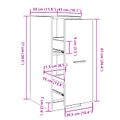 vidaXL Lekárenský kabinet Čierny dub 30 x 41 x 77.5 cm