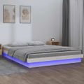 vidaXL Posteľný rám s LED biely 120x190cm malé dvojlôžko masívne drevo