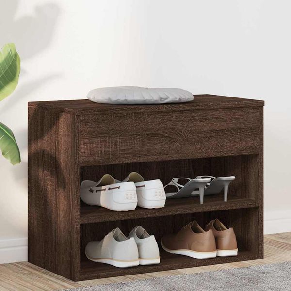 vidaXL Lavica na topánky hnedý dub 60x30x45 cm spracované drevo