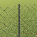 vidaXL Sieťový plot s stĺpom 25 x 1,4 m PVC potiahnutá oceľ Sivá