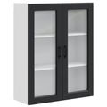 vidaXL Nástenný sklenený kabinet PORTO Čierna 80 x 31 x 100 cm