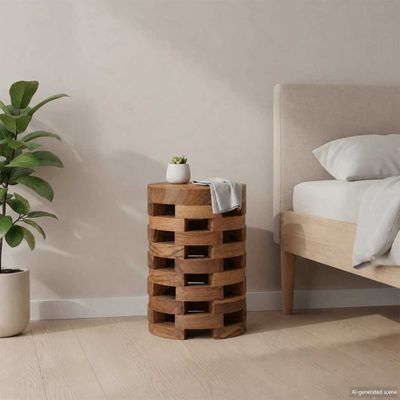 vidaXL Nočný stolík 30x30x45 cm masívne teakové drevo