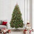 vidaXL Umelý vianočný stromček 210 cm 300 LED Teplá biela PVC a oceľ