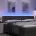 vidaXL LED hlavová doska s LED pásikmi Tmavo šedá 200 cm látka
