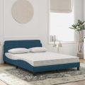 vidaXL Posteľ s matracom Dover modrý 140x190 cm zamat