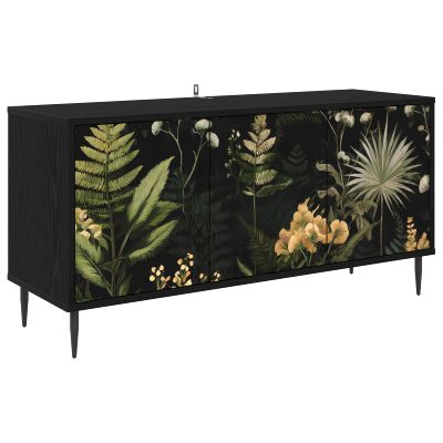 vidaXL TV skrinka RHENEN 102 x 33 x 51 cm Čierny dub Kompozitné drevo