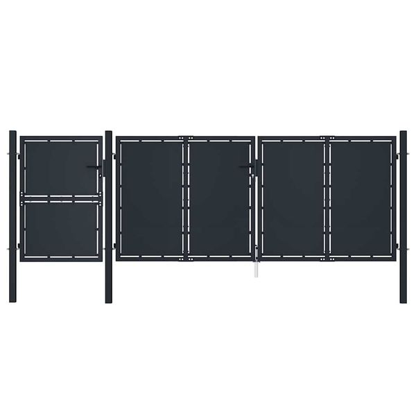 vidaXL Záhradná brána kovová 400x125 cm antracitová