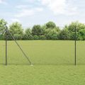 vidaXL Reťazová brána s hrotmi 10 x 1,6 m PVC potiahnutá oceľ Sivá