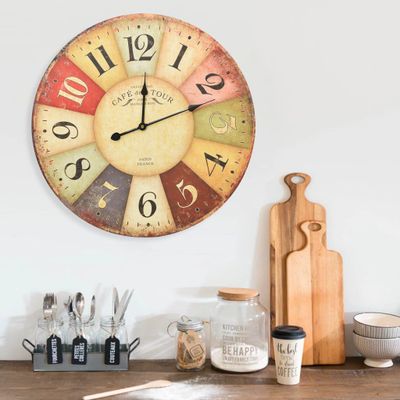 vidaXL Vintage nástenné hodiny 60 cm rôznofarebné