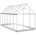 vidaXL Skleník so základovým rámom strieborný 334x169x202 cm hliník