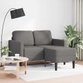 vidaXL 2-miestna pohovka s ležadlom v tvare L, svetlosivá, 125 cm, ľanová