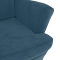 vidaXL Kreslo wingback s podnožkou modré zamatové
