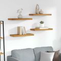 vidaXL Stenná polica Nástenná montáž 4 ks Hnedá 60 x 23,5 x 3,8 cm