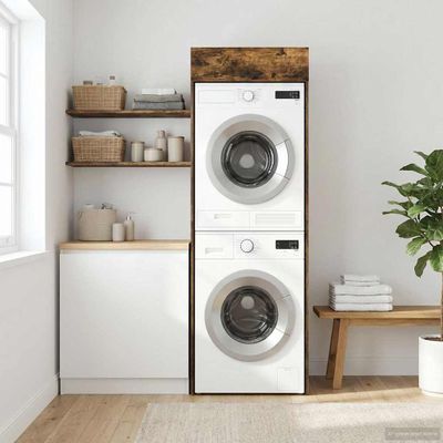 vidaXL Kabinet na práčku s úložiskom Dymová dub 67,5 x 68 x 200 cm