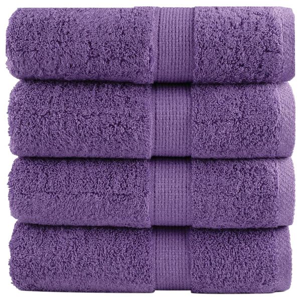 vidaXL Prémiové umývacie utierky SOLUND 4 ks fialové 30x30 cm 600 g/m²