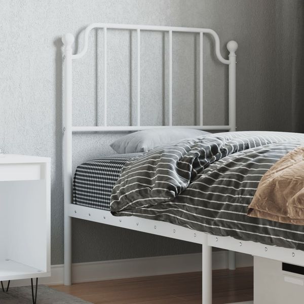 vidaXL Kovové náhradné čelo postele biele 75 cm