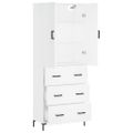 vidaXL Vysoká skrinka biela 69,5x34x180 cm spracované drevo