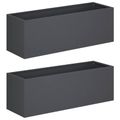 vidaXL Záhradný kvetináč 2 ks Antracitová 60 x 20 x 20 cm