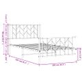 vidaXL Kovový rám postele s predným a zadným čelom biely 100x200 cm