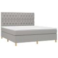 vidaXL Boxspring posteľ s matracom svetlosivá 100x200 cm látka