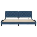vidaXL Rám postele s LED bez matraca modrá 200x200 cm látka