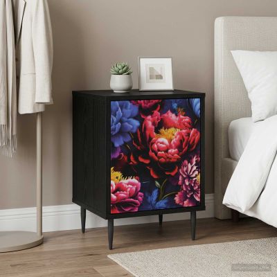 vidaXL Nočný stolík KIEL Čierny dub 36 x 33 x 51 cm Kompozitné drevo