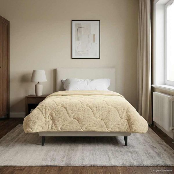 vidaXL Prikrývka na celý rok Šnurovaný Krémová 140 x 220 cm