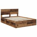 vidaXL Rám postele Staré drevo 140 x 190 cm Masívne borovicové drevo