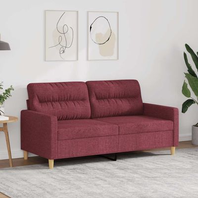 vidaXL 2-miestna pohovka vínovo-červená 140 cm látka