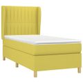 vidaXL Posteľný rám boxspring s matracom zelený 90x190 cm látka