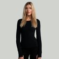 Dámske tričko s dlhým rukávom MERINO I Black - STRIX, veľkosť M, veľkosť oblečenia M