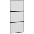 vidaXL Posuvné dvere s kovaním čierne 102,5x205 cm tvrdené sklo