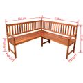 vidaXL Rohová záhradná lavička 150 cm, akáciový masív