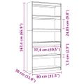 vidaXL Knižnica/deliaca stena čierna 80x30x167,4 cm masívna borovica