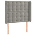 vidaXL Čelo postele s LED bledosivé 103x16x118/128 cm zamat