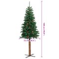 vidaXL Úzky vianočný stromček, pravé drevo a šišky, zelený 180 cm, PVC
