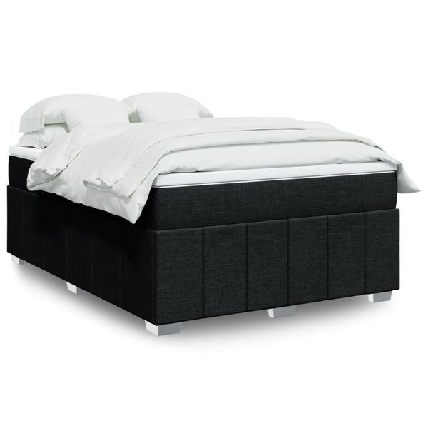 vidaXL Boxspring posteľ s matracom čierny 140x190 cm látka