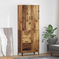 vidaXL Highboard Staré drevo 69,5 x 34 x 180 cm Kompozitné drevo