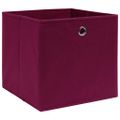 vidaXL Úložné boxy 4 ks, tmavočervené 32x32x32 cm, látka