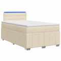 vidaXL Posteľ boxspring s matracom Krémová 120 x 200 cm Látka