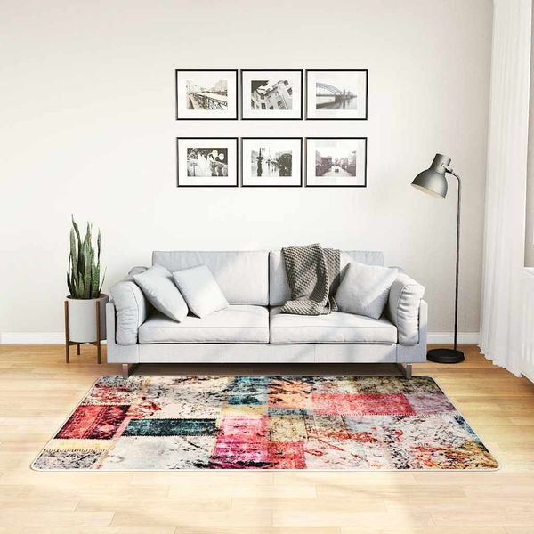 vidaXL Koberec umývateľný patchwork viacfarebný 120x170cm protišmykový