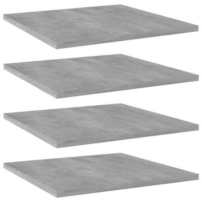 vidaXL Prídavné police 4ks, betónovo sivé 40x40x1,5cm kompozitné drevo