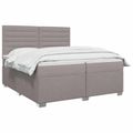 vidaXL Posteľ boxspring s matracom Sivohnedá 200 x 200 cm Látka